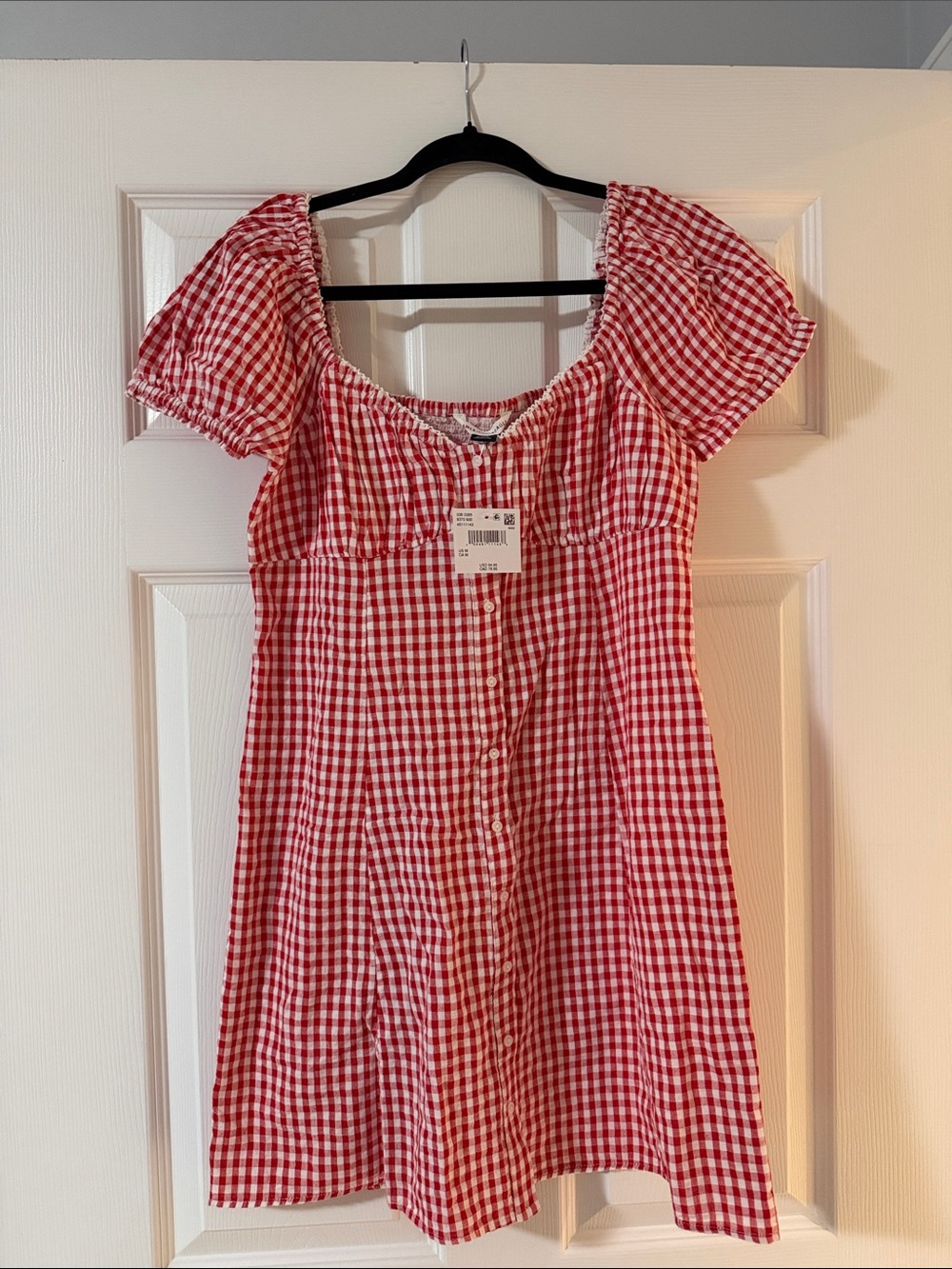 American Eagle Outfitters Red & White Gingham Mini Dress
